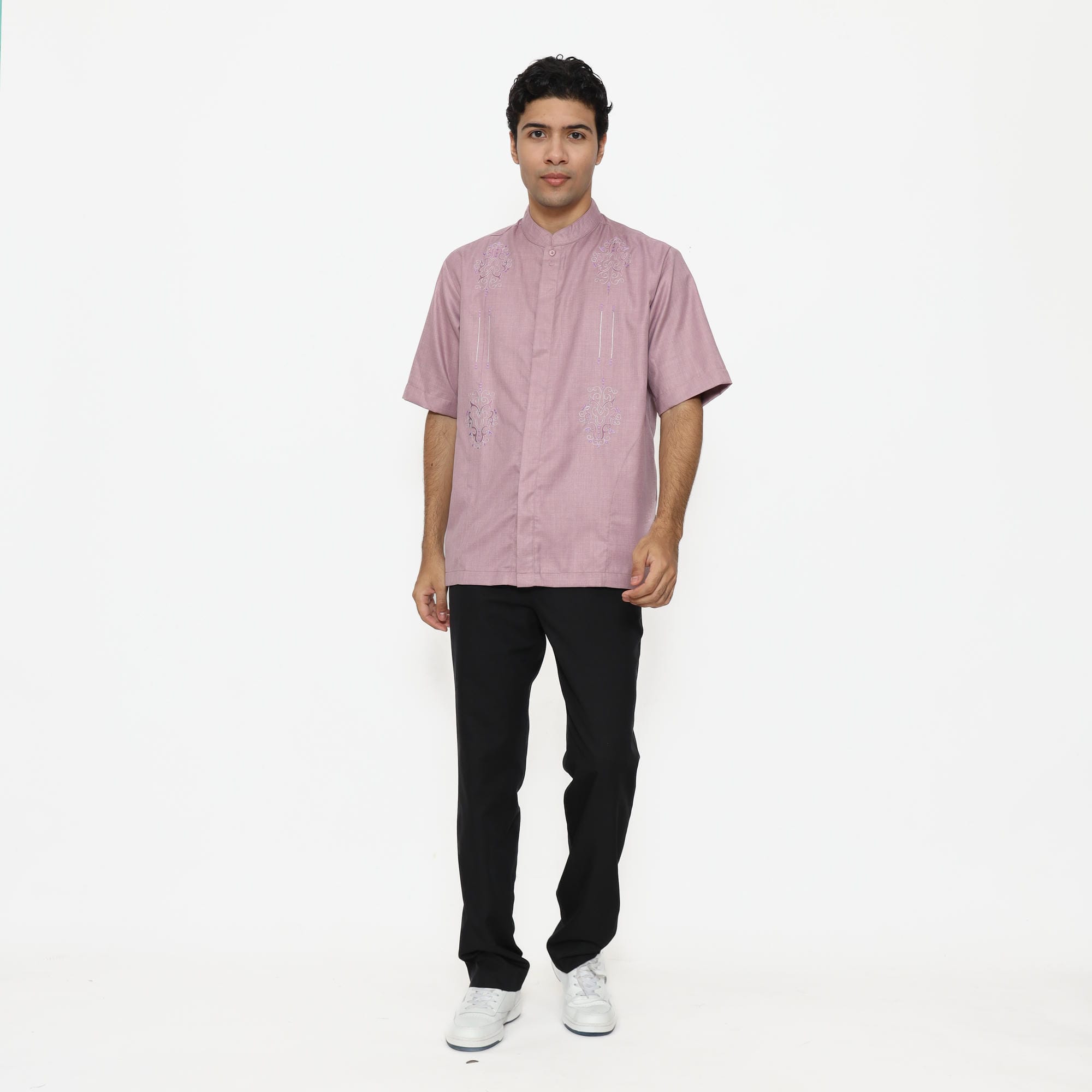 Baju Koko Sarimbit KK 47 Mauve Lengan Pendek foto 5