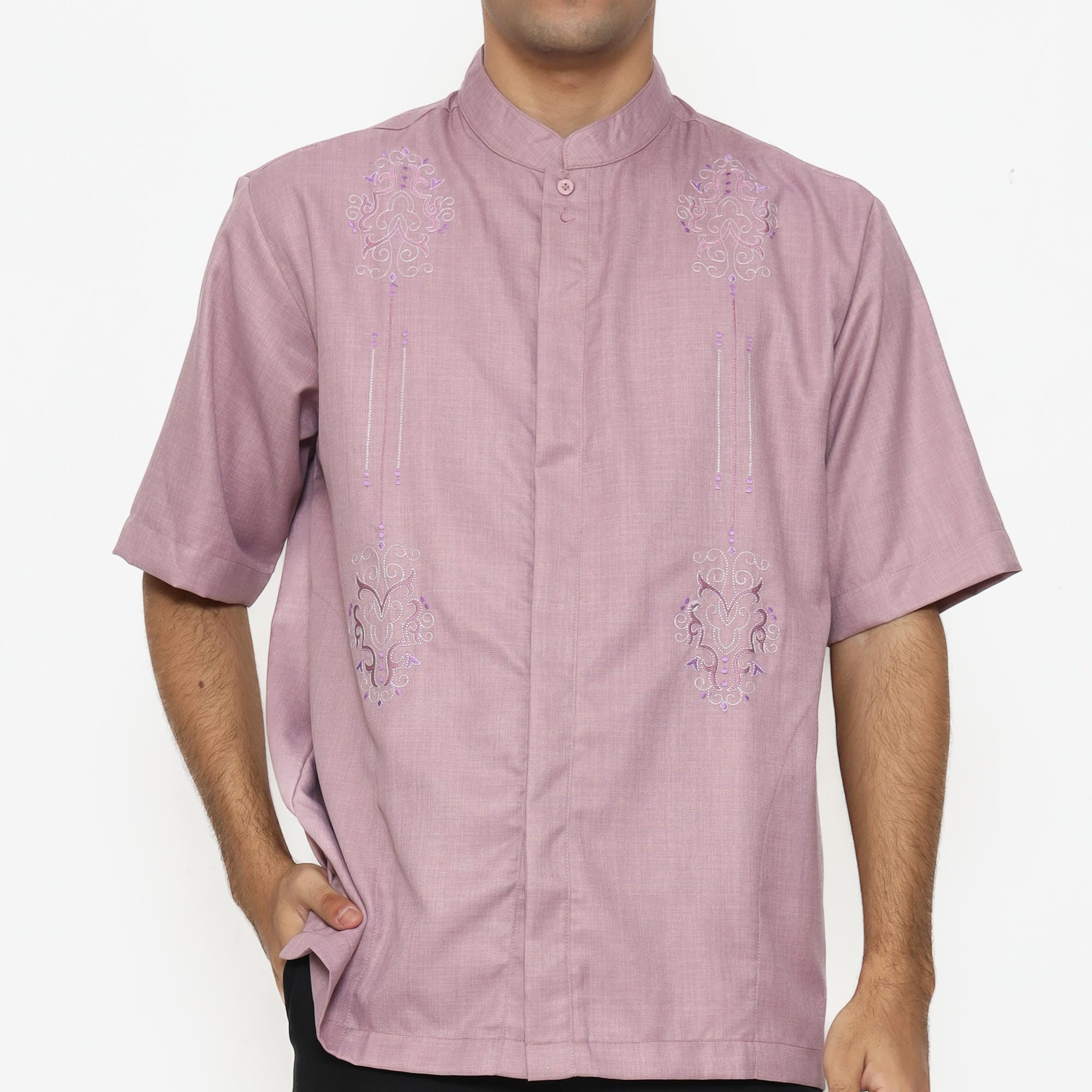 Baju Koko Sarimbit KK 47 Mauve Lengan Pendek foto 7