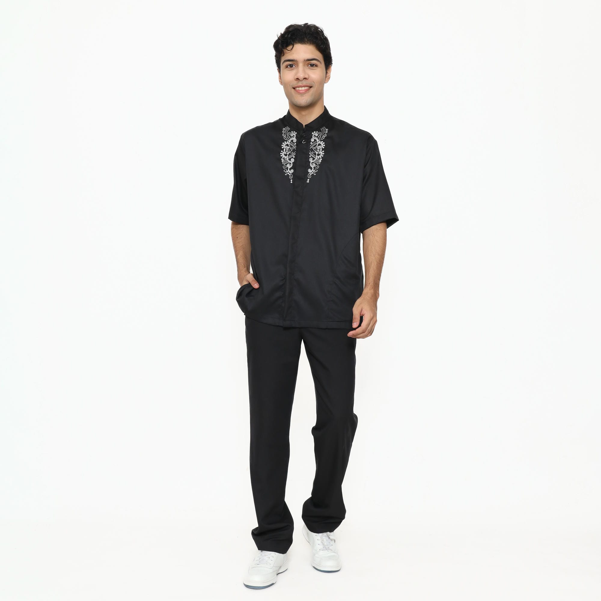 Baju Koko Hitam KK 48 Black Lengan Pendek