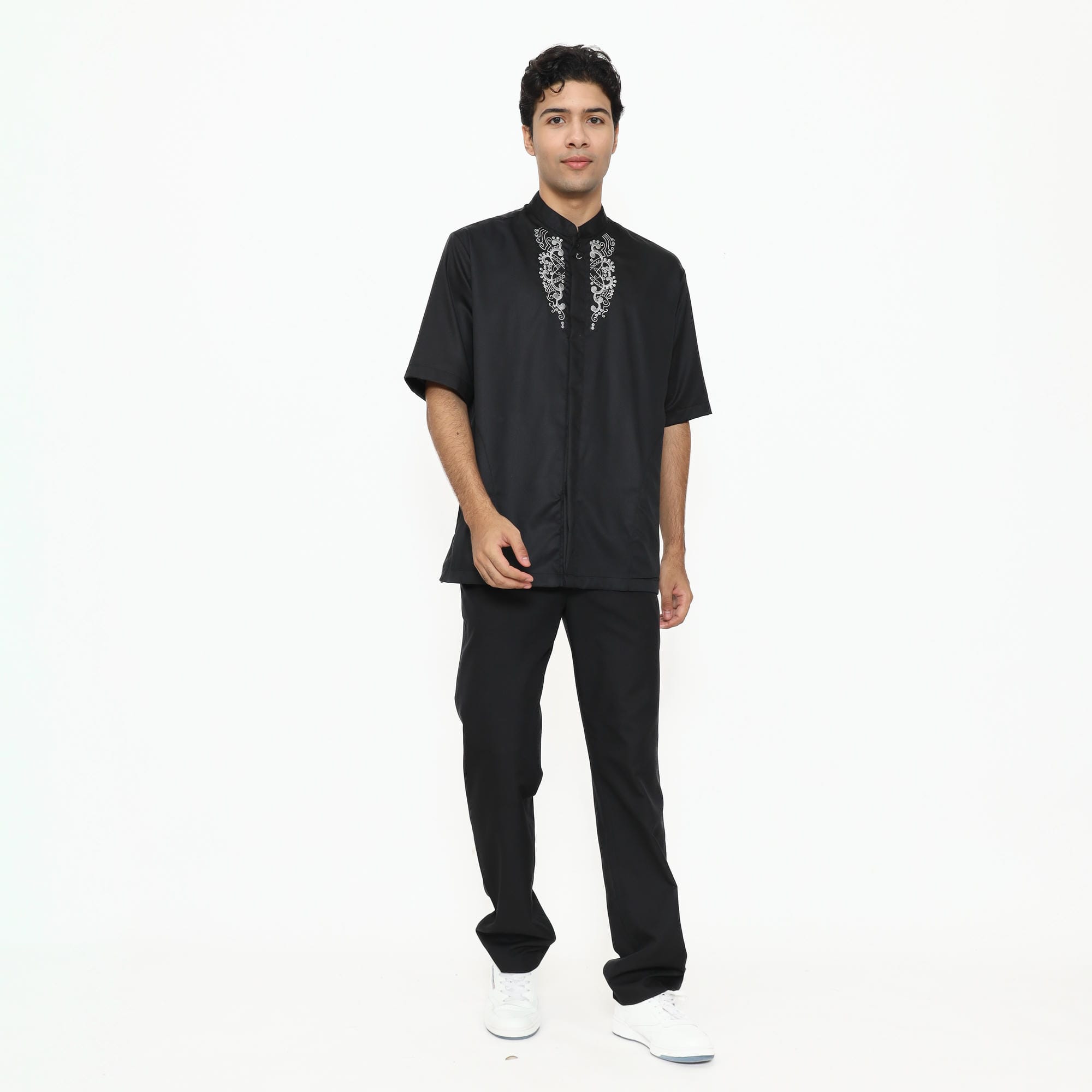 Baju Koko Hitam KK 48 Black Lengan Pendek foto 2