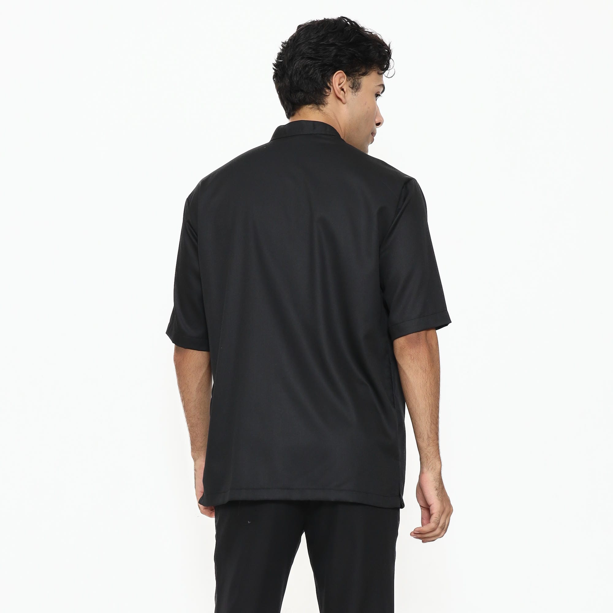 Baju Koko Hitam KK 48 Black Lengan Pendek foto 6