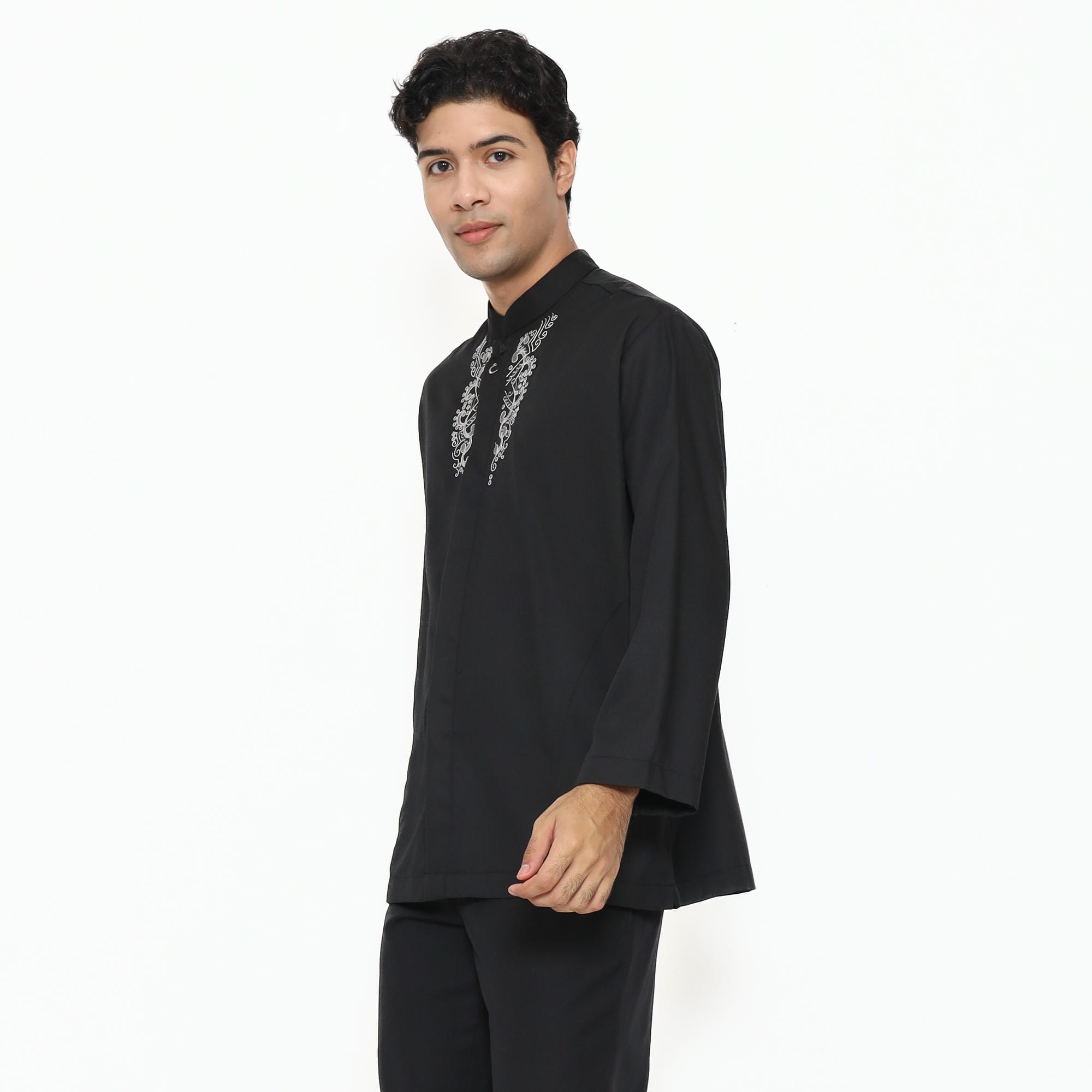 Baju Koko Hitam KK 48 Black Lengan Panjang foto 5