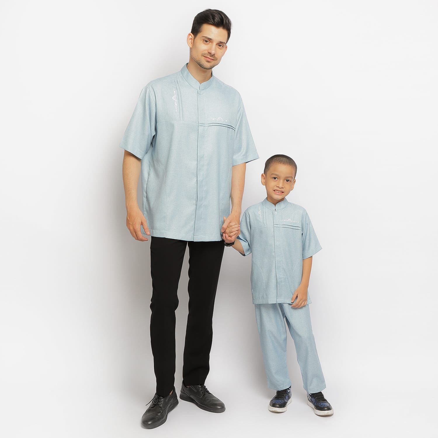 Baju Koko Anak Sarimbit KKA 33 Blue Lengan Pendek foto 2