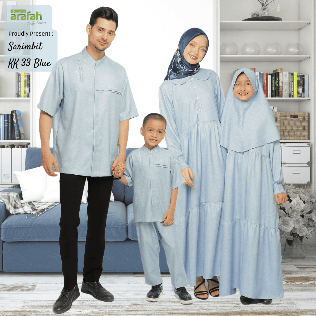 Baju Koko Anak Sarimbit KKA 33 Blue Lengan Pendek foto 4