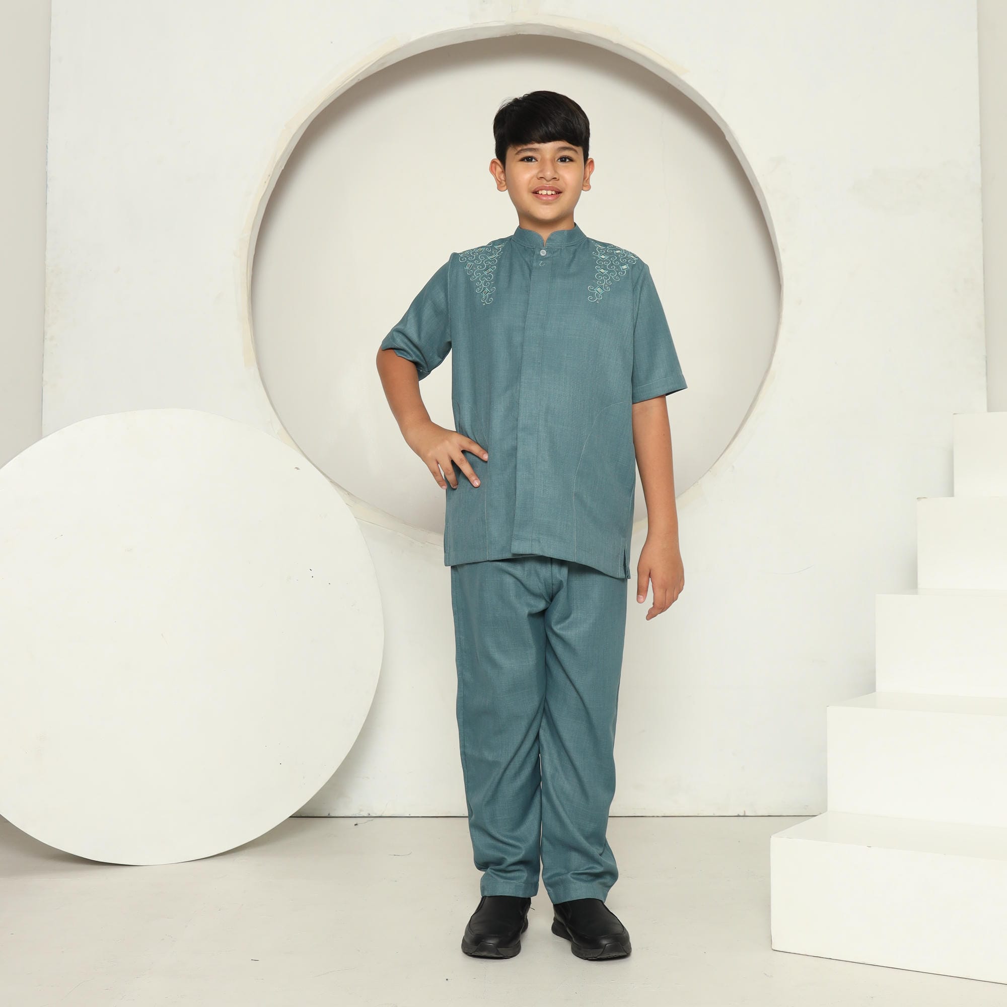 Baju Koko Anak Sarimbit KKA 43 Tosca Lengan Pendek foto 2