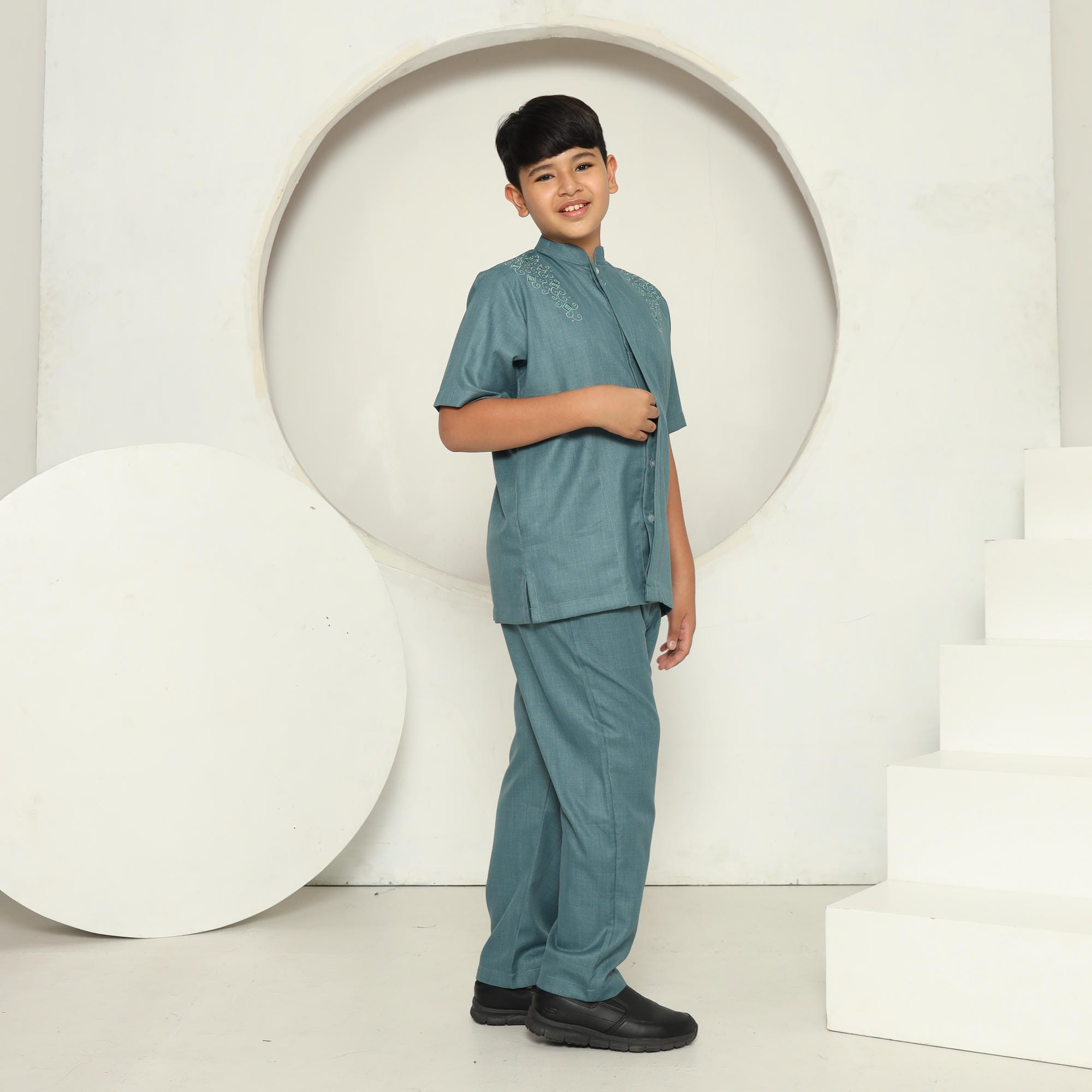 Baju Koko Anak Sarimbit KKA 43 Tosca Lengan Pendek foto 4