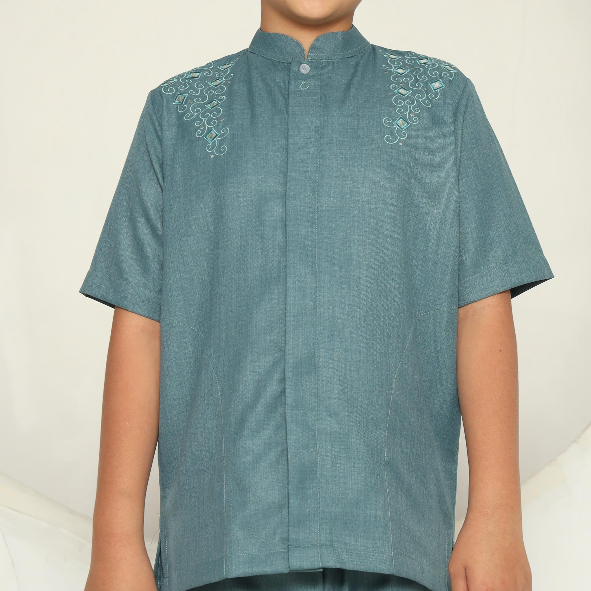 Baju Koko Anak Sarimbit KKA 43 Tosca Lengan Pendek foto 6