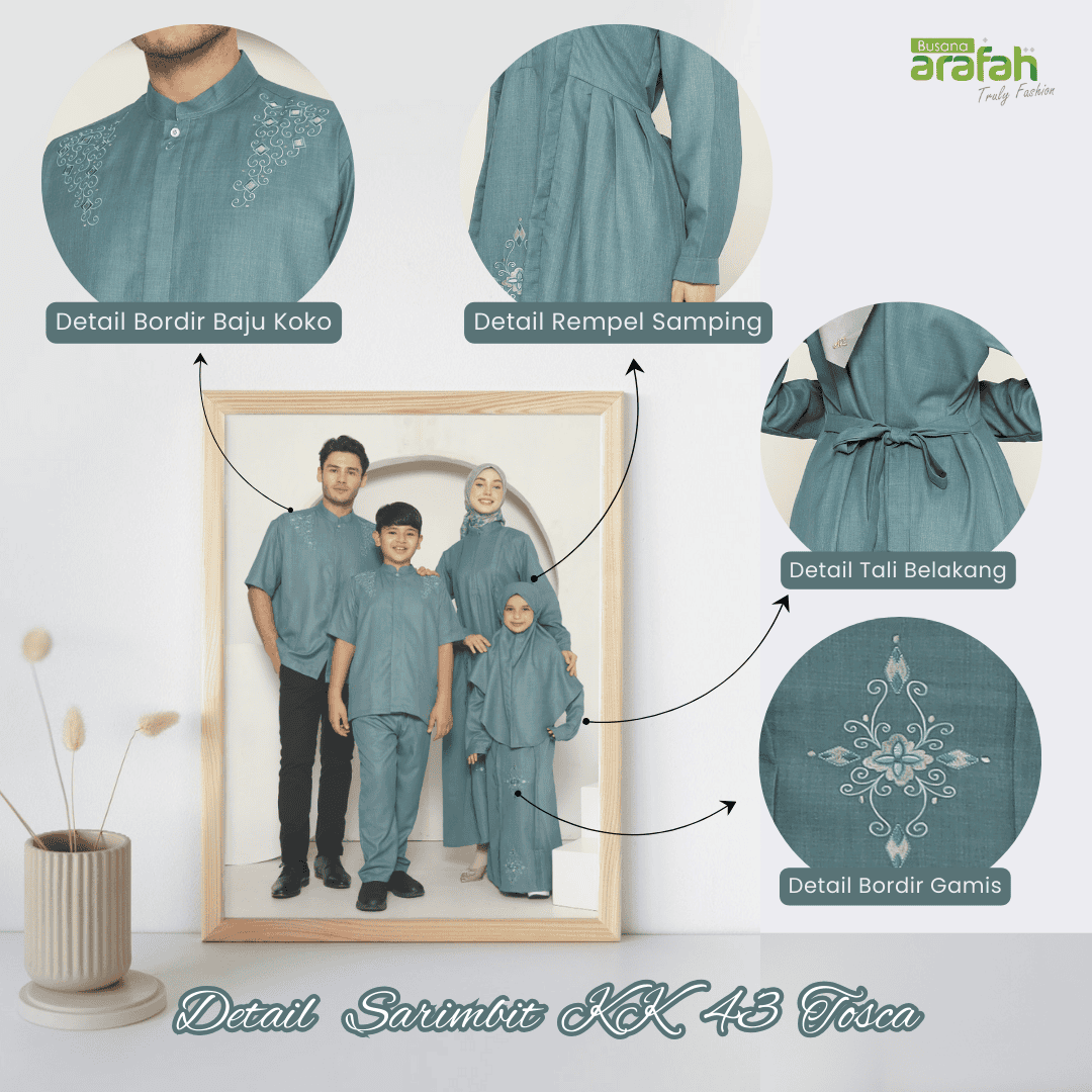 Baju Koko Anak Sarimbit KKA 43 Tosca Lengan Pendek foto 7