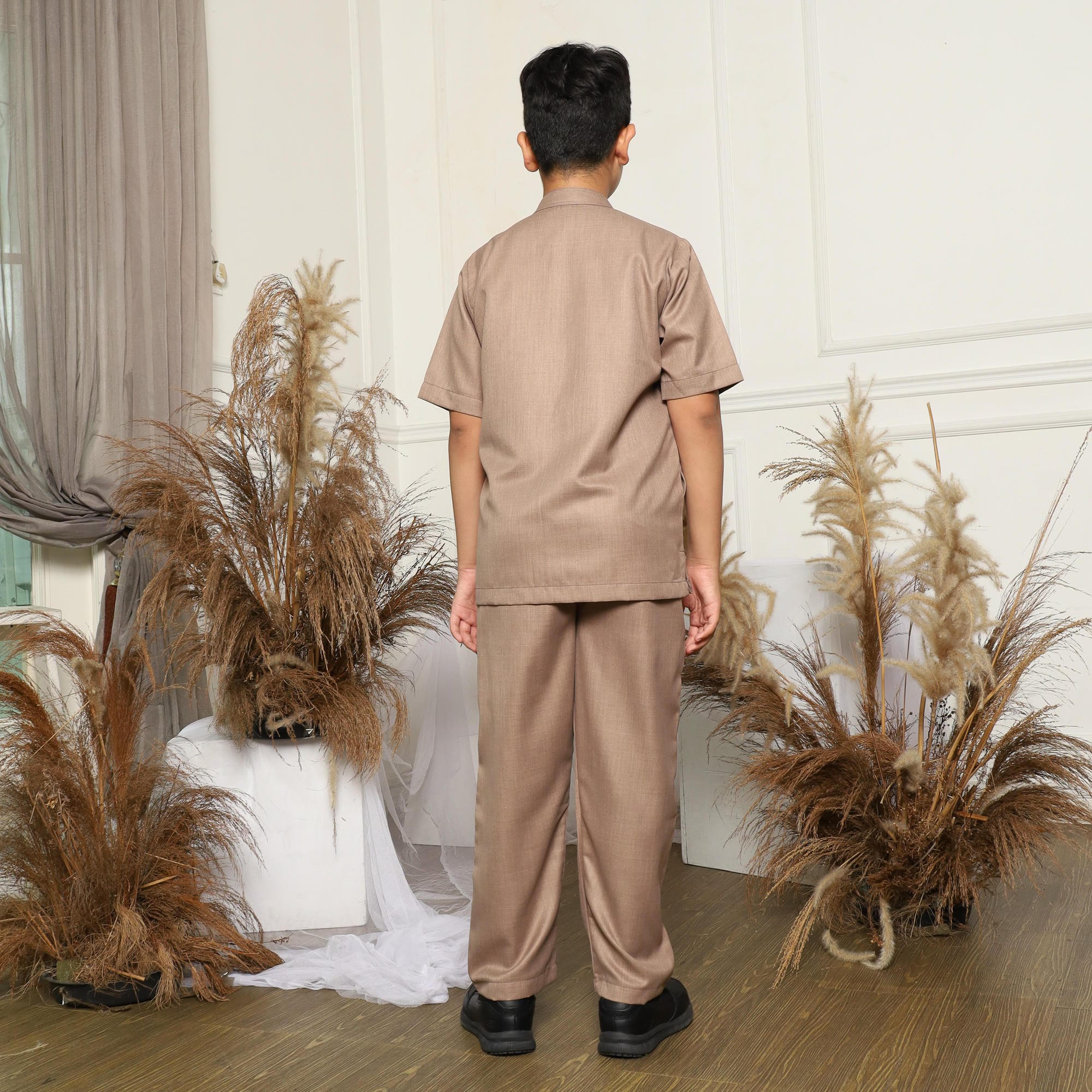 Baju Koko Anak Sarimbit KKA 44 Mocca Lengan Pendek foto 4