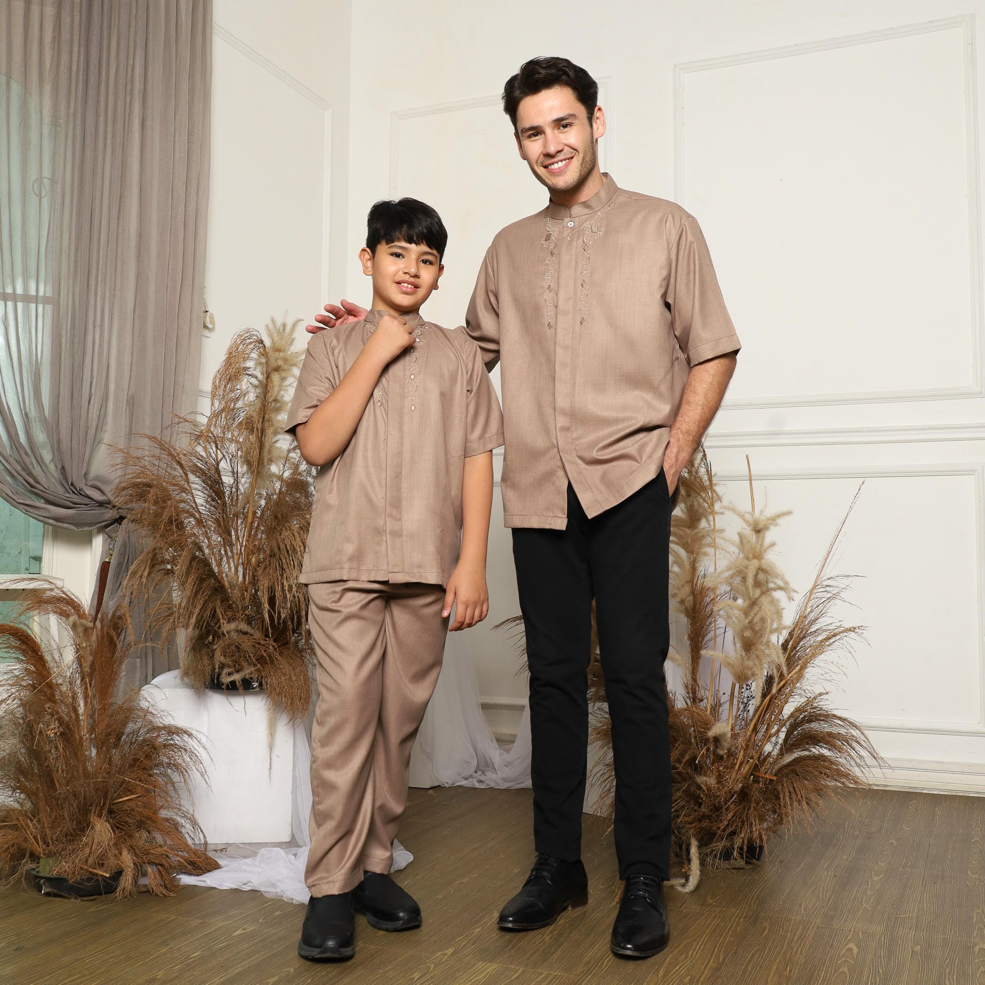 Baju Koko Anak Sarimbit KKA 44 Mocca Lengan Pendek foto 5