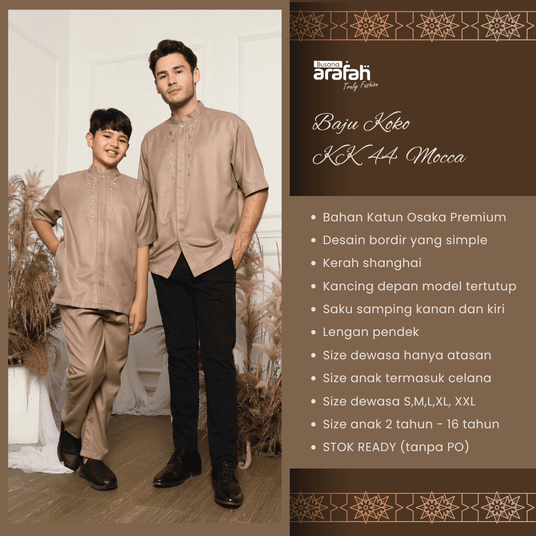 Baju Koko Anak Sarimbit KKA 44 Mocca Lengan Pendek foto 6