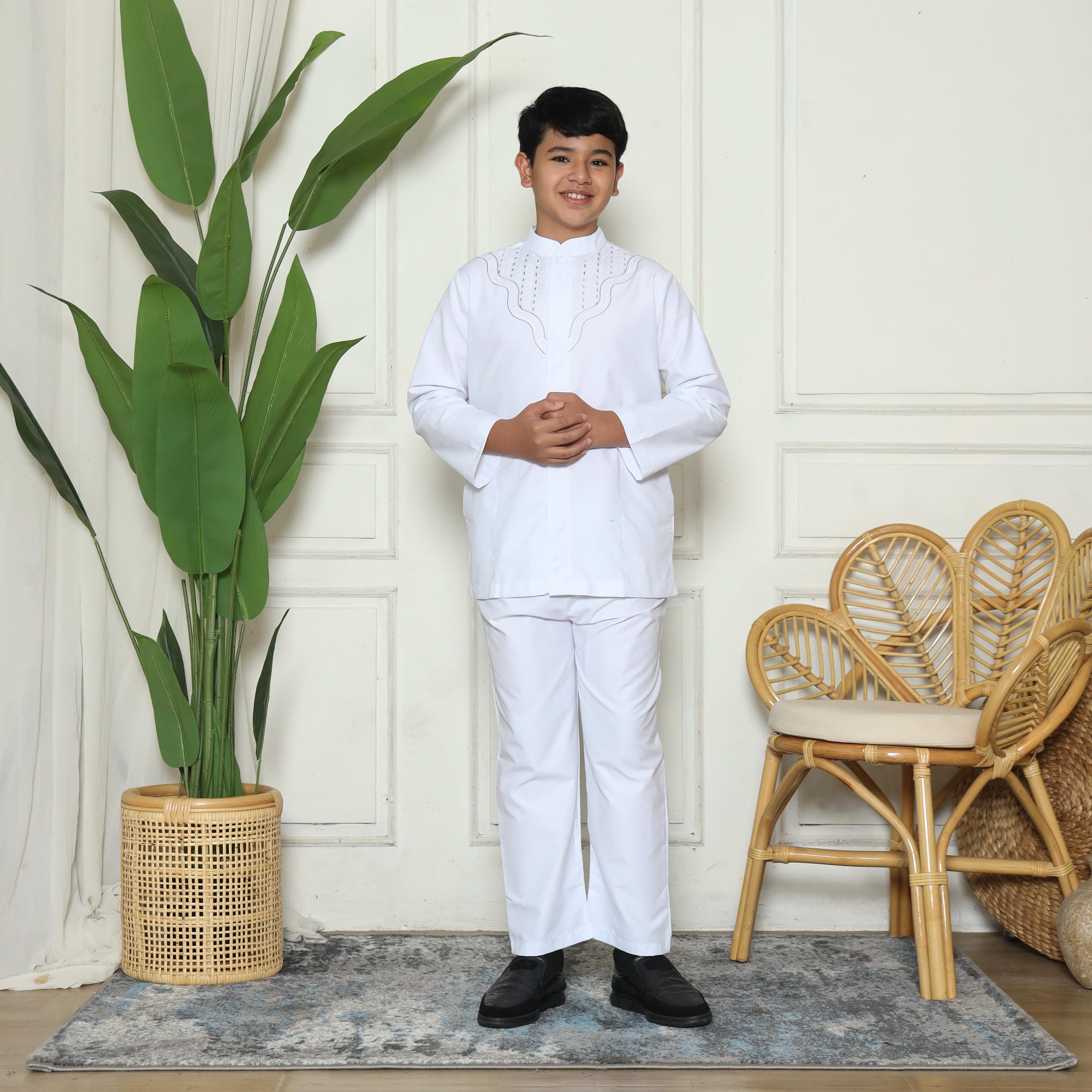Baju Koko Anak Putih KKA 45 White Lengan Panjang