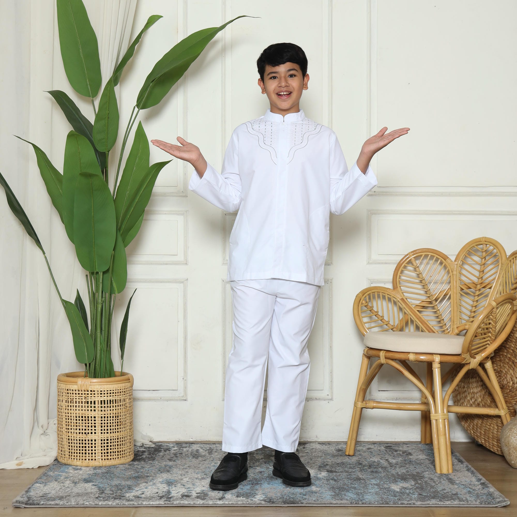 Baju Koko Anak Putih KKA 45 White Lengan Panjang foto 3