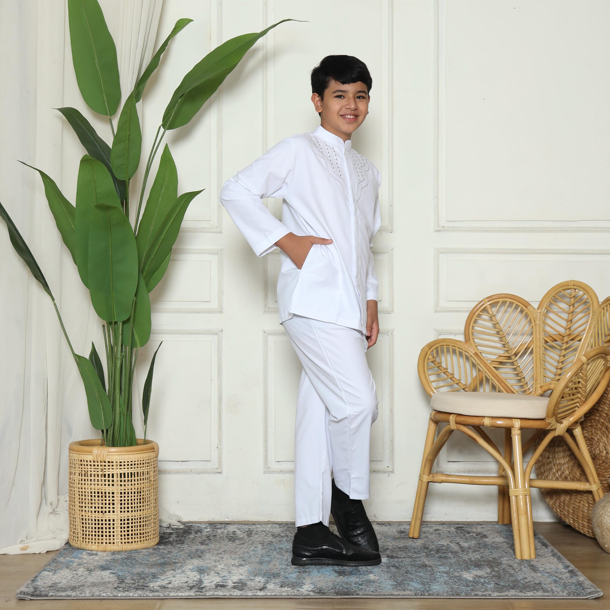 Baju Koko Anak Putih KKA 45 White Lengan Panjang foto 5