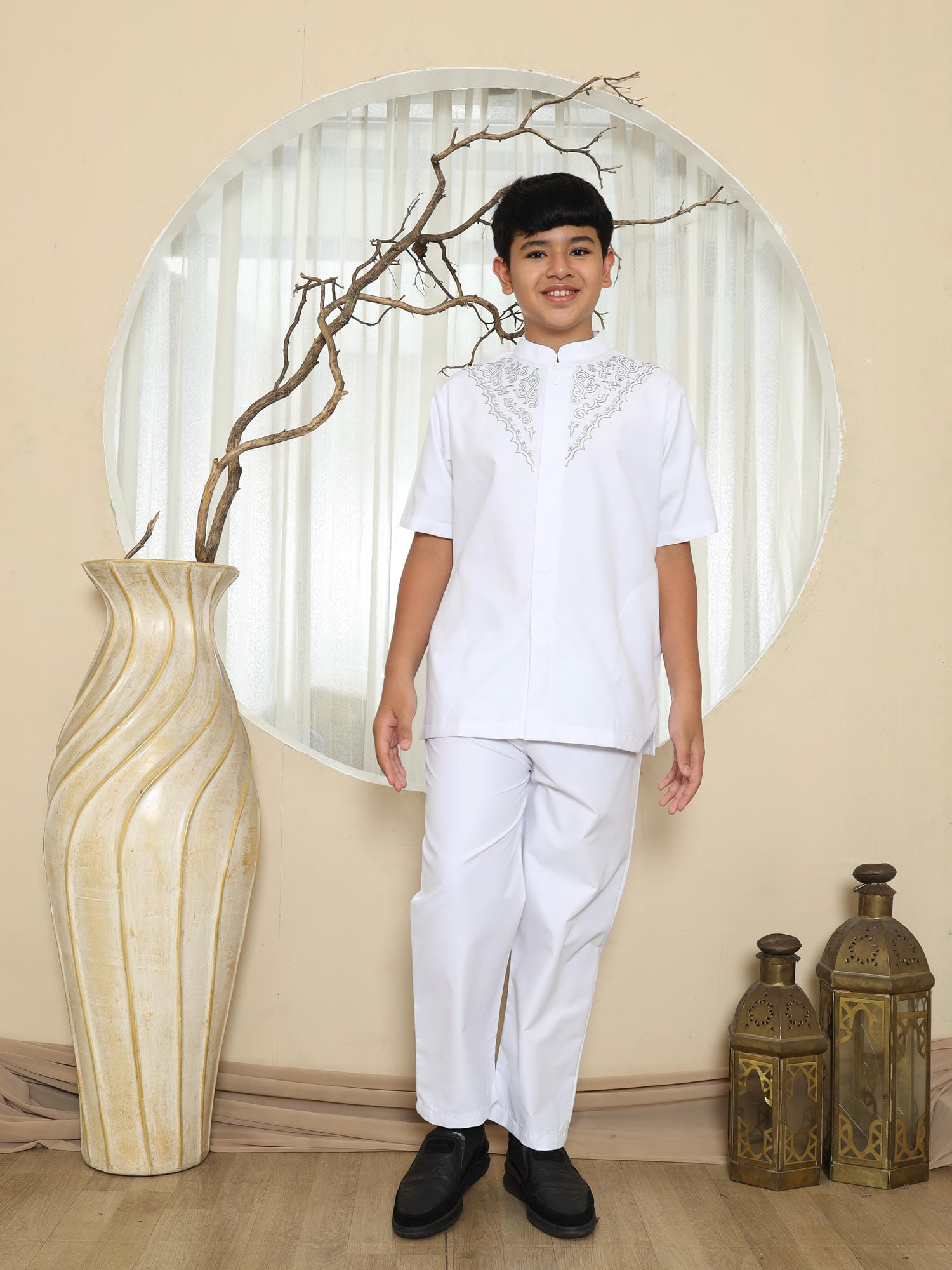 Baju Koko Anak Putih KKA 46 White Lengan Pendek foto 2