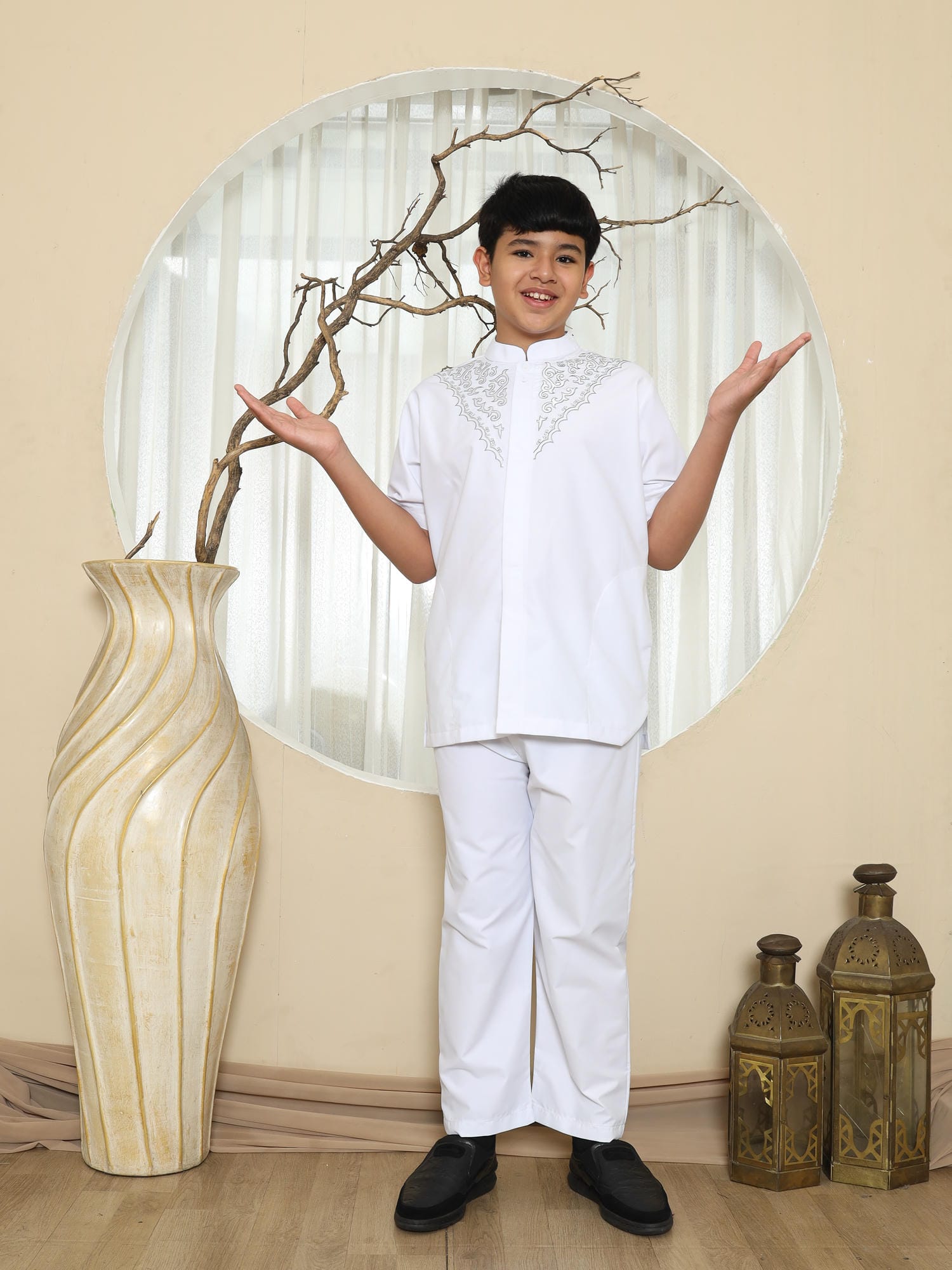 Baju Koko Anak Putih KKA 46 White Lengan Pendek foto 4