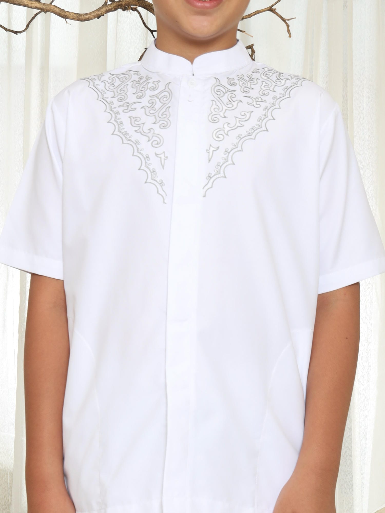 Baju Koko Anak Putih KKA 46 White Lengan Pendek foto 8