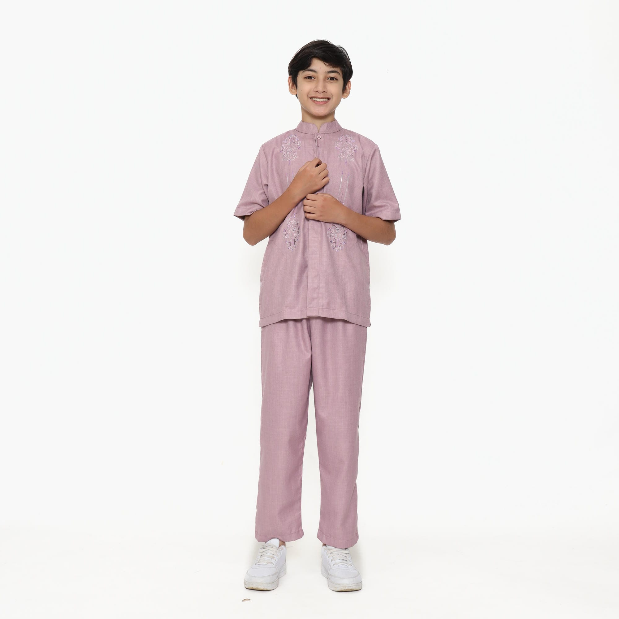 Baju Koko Anak Sarimbit KKA 47 Mauve Lengan Pendek