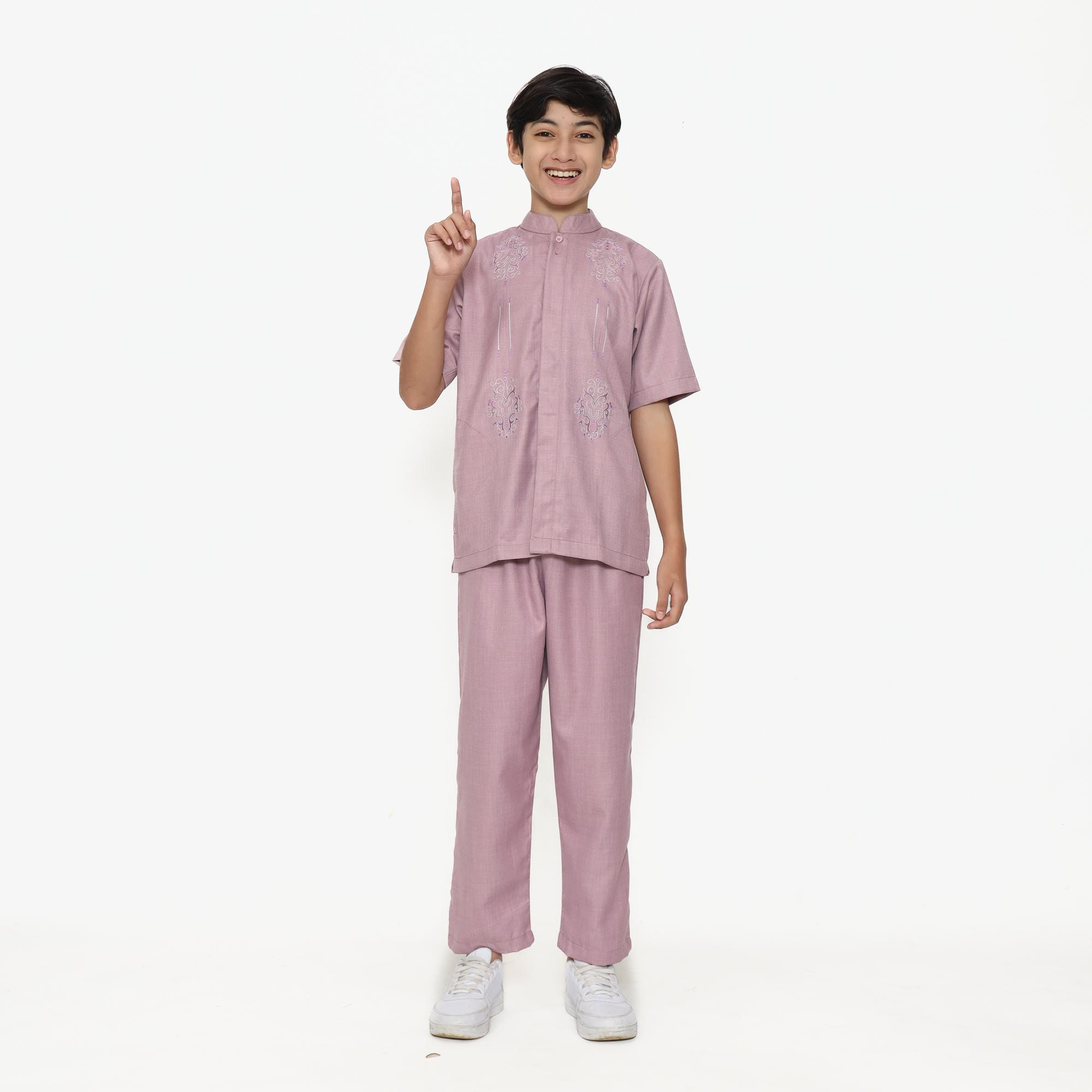 Baju Koko Anak Sarimbit KKA 47 Mauve Lengan Pendek foto 2