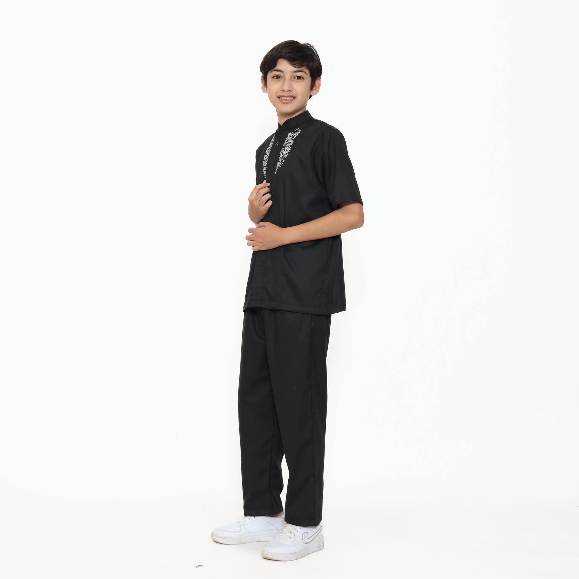 Baju Koko Hitam KKA 48 Black Lengan Pendek foto 3