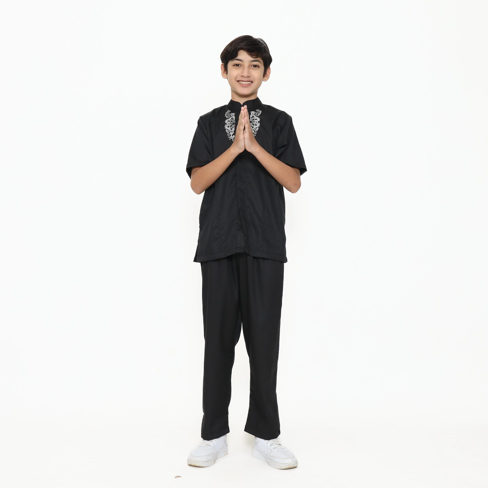 Baju Koko Hitam KKA 48 Black Lengan Pendek foto 5