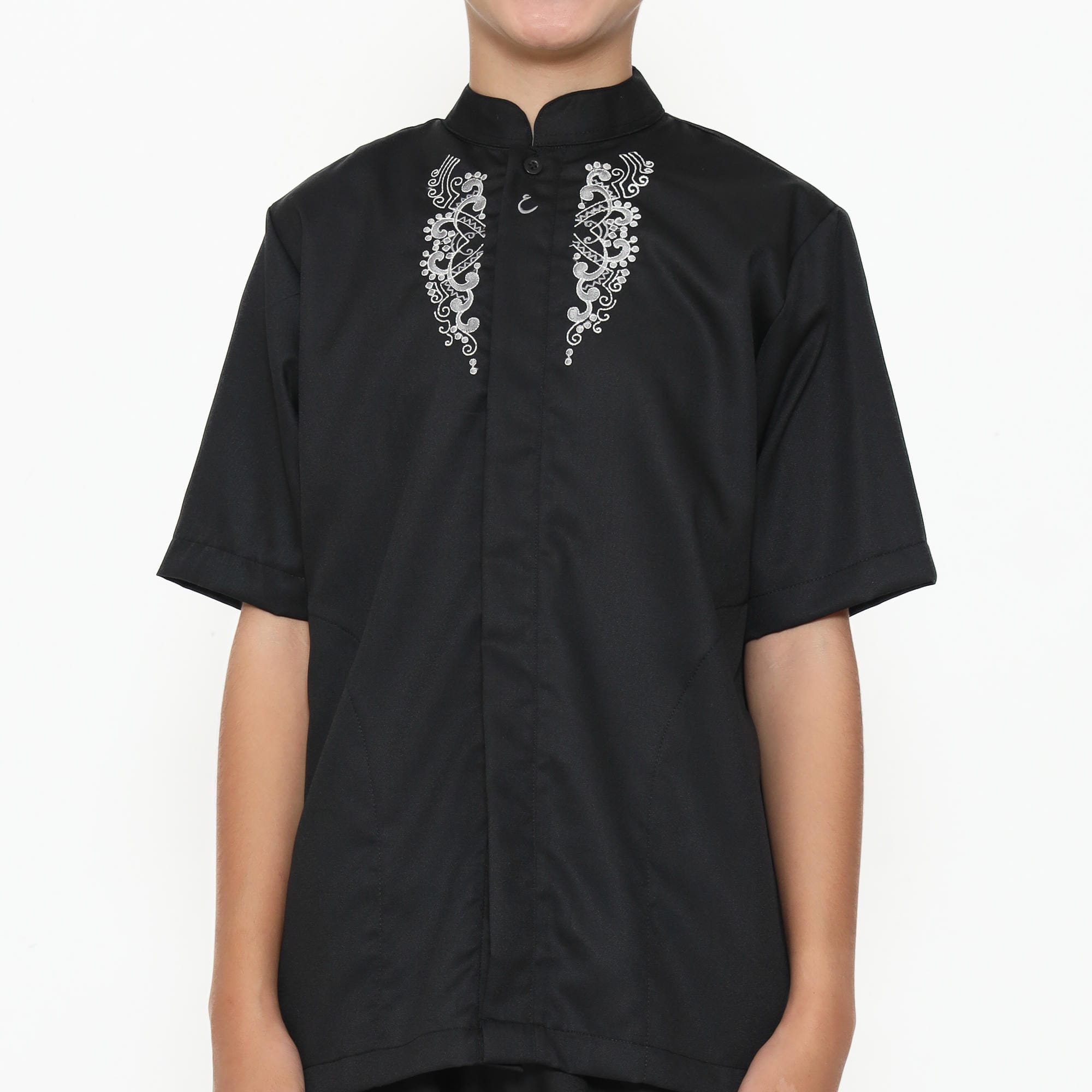 Baju Koko Hitam KKA 48 Black Lengan Pendek foto 7