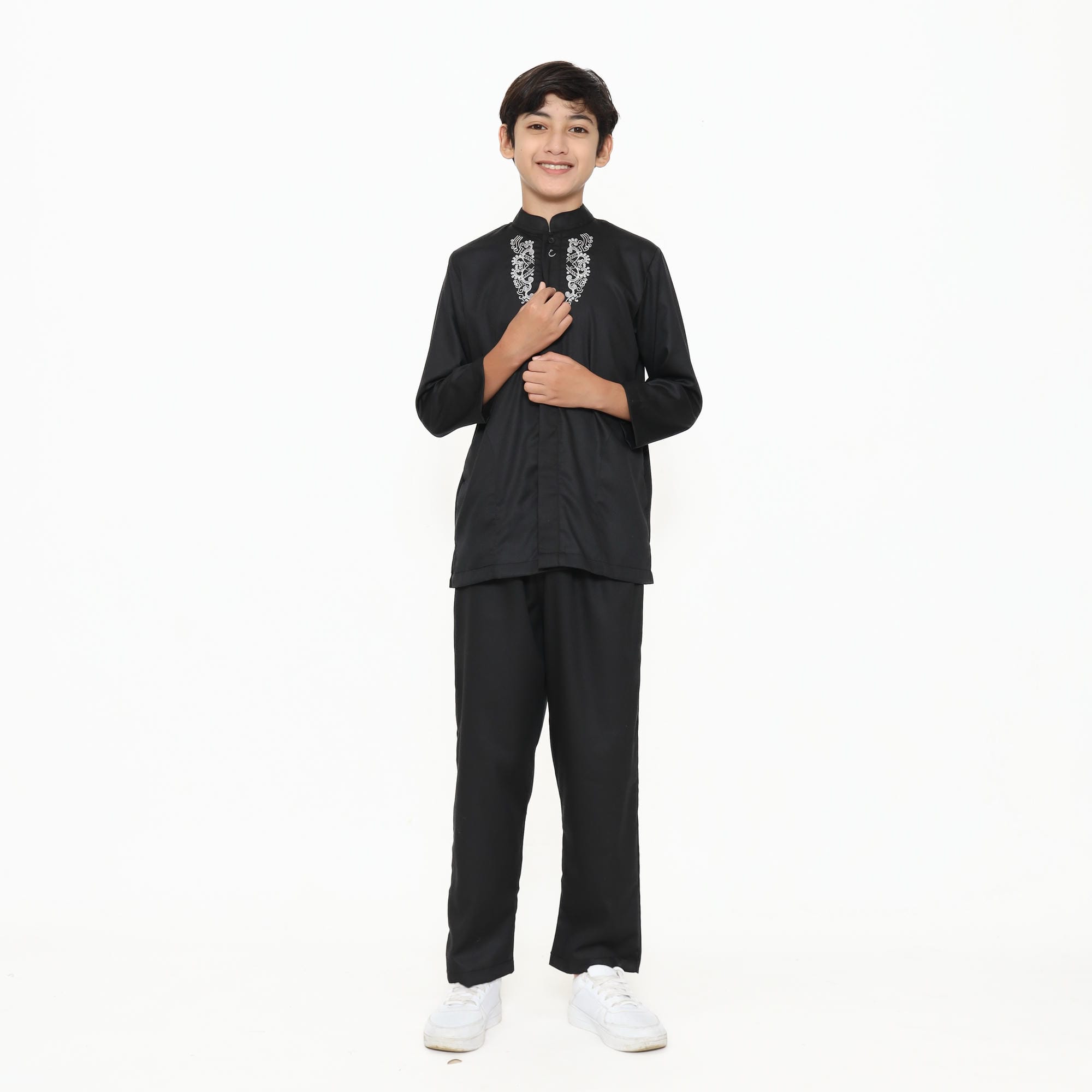 Baju Koko Hitam KKA 48 Black Lengan Panjang