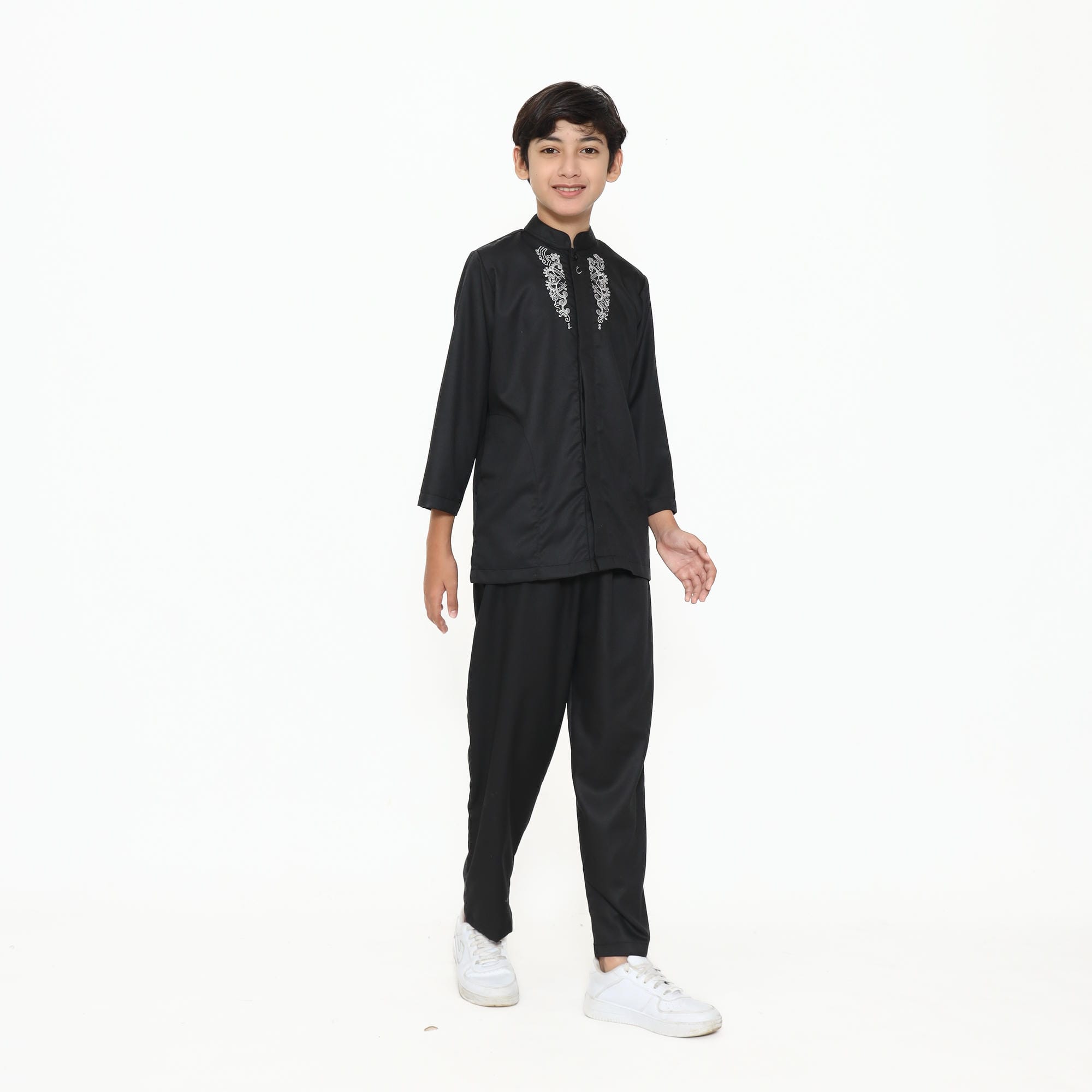 Baju Koko Hitam KKA 48 Black Lengan Panjang foto 3