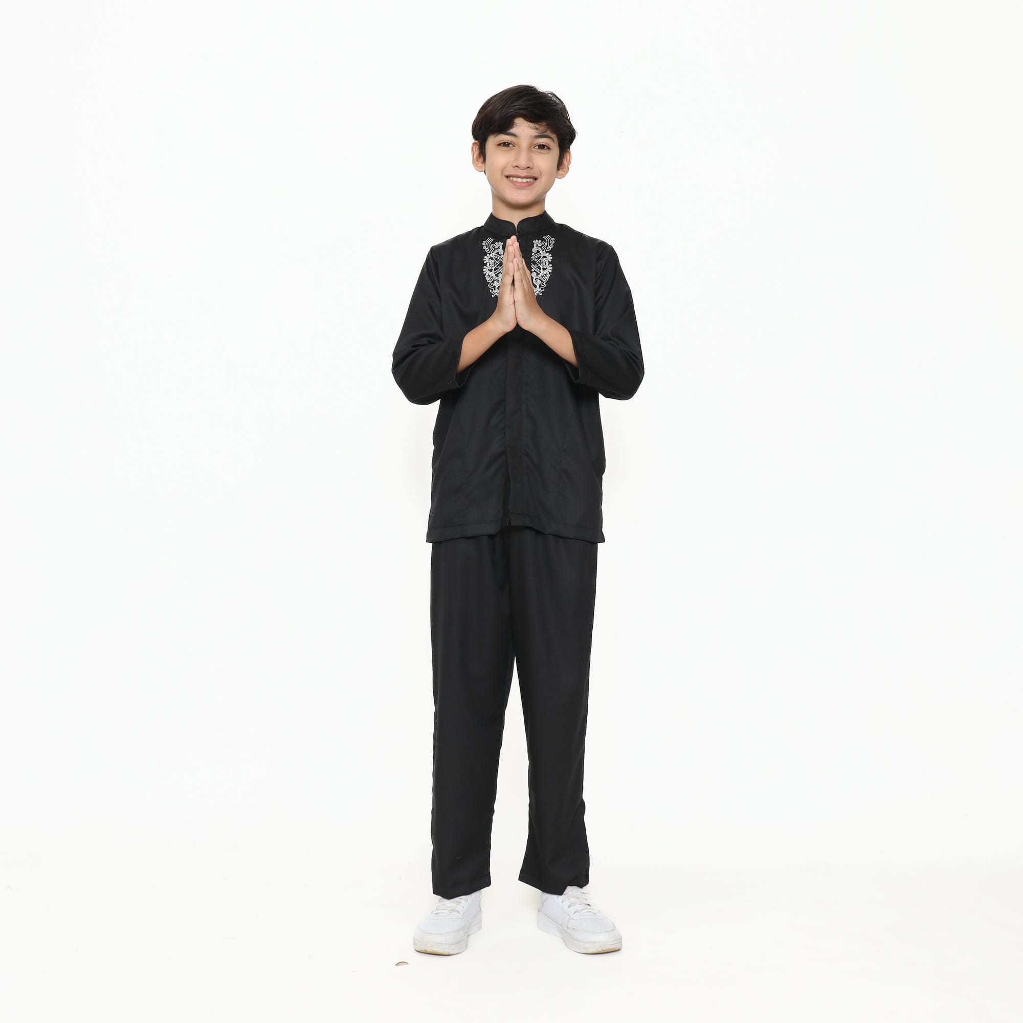 Baju Koko Hitam KKA 48 Black Lengan Panjang foto 5