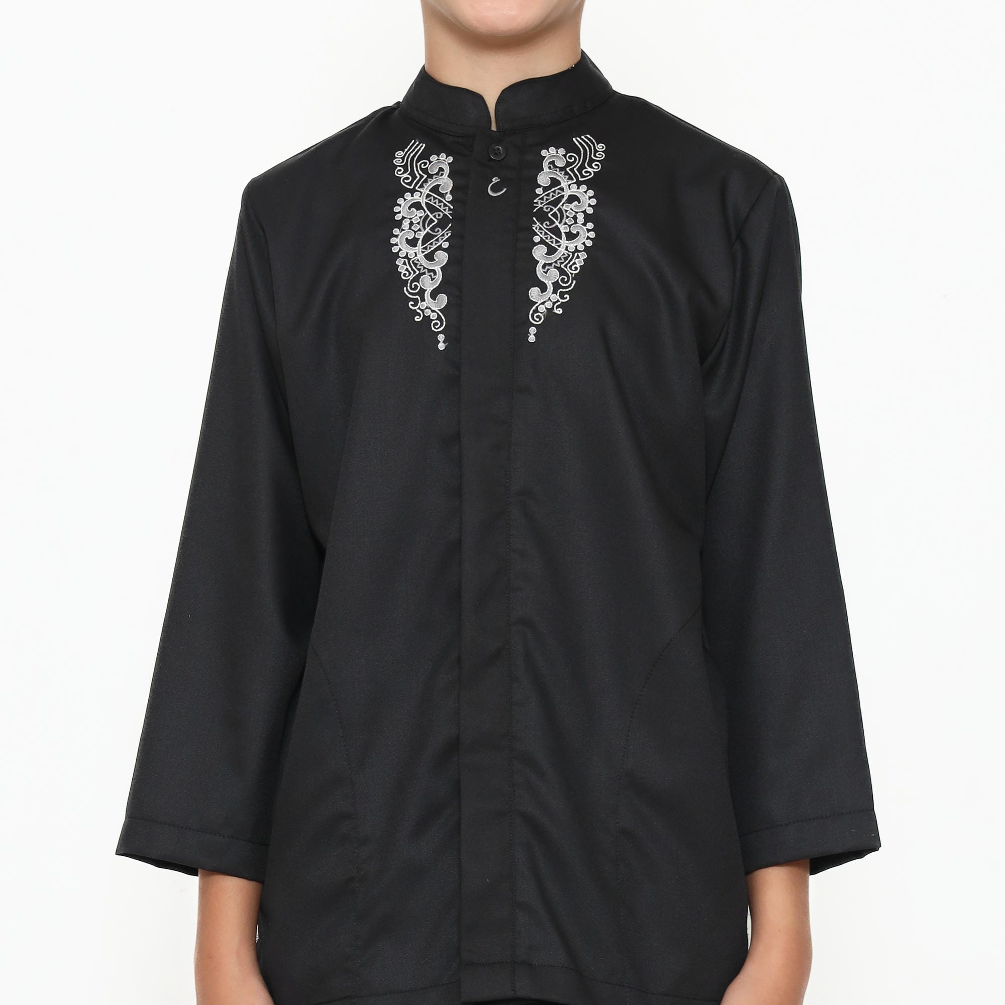 Baju Koko Hitam KKA 48 Black Lengan Panjang foto 7