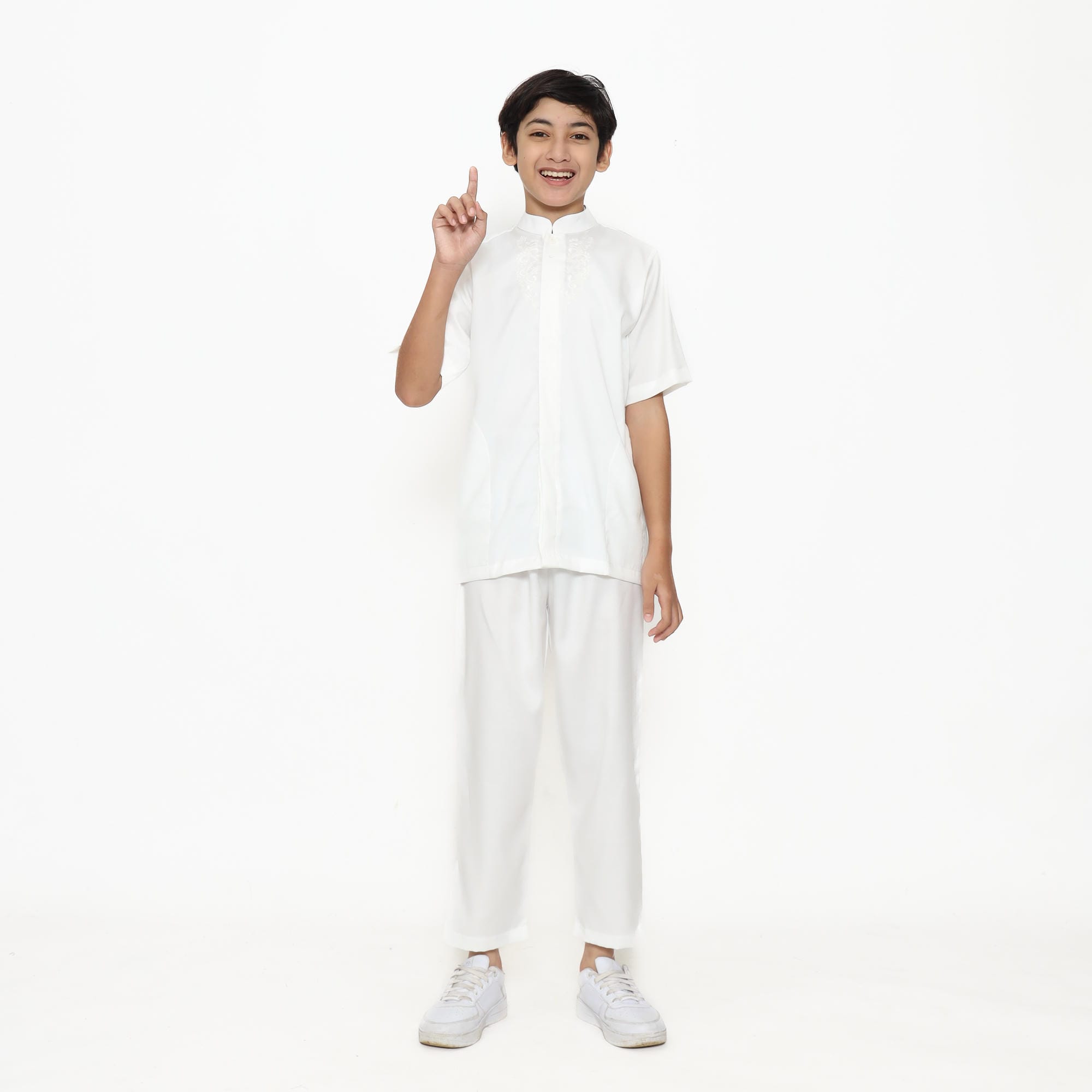 Baju Koko Anak Putih Tulang KK 48 White Lengan Pendek foto 3