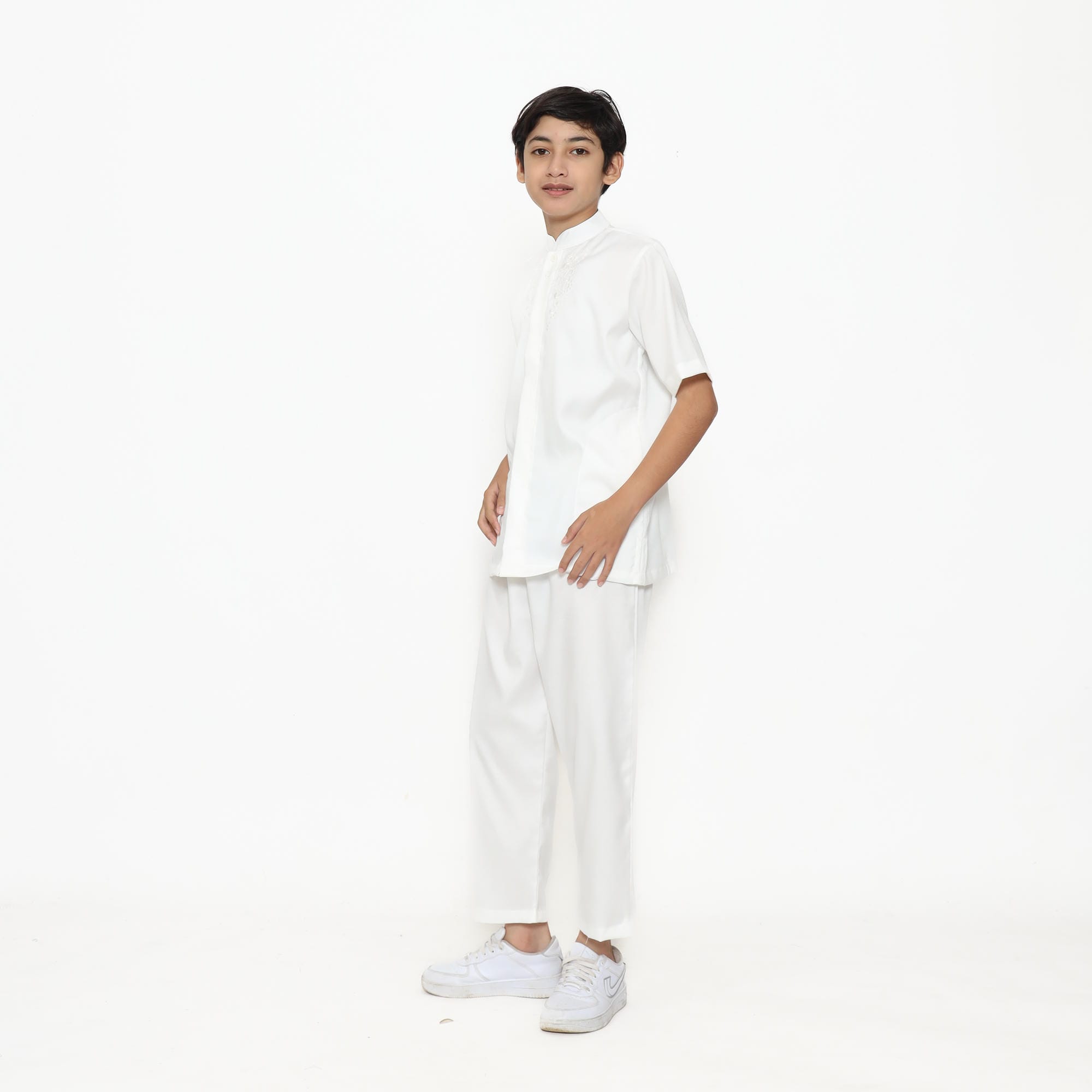 Baju Koko Anak Putih Tulang KK 48 White Lengan Pendek foto 4