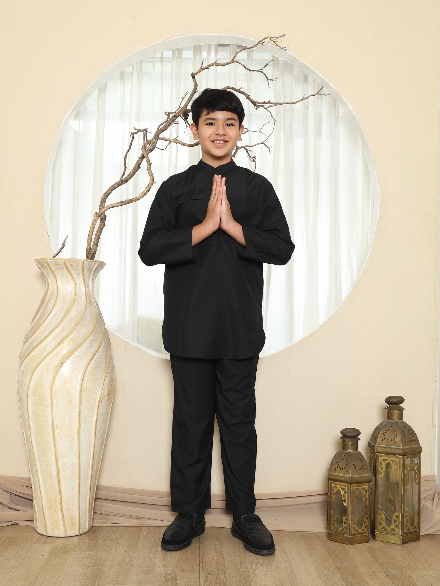 Setelan Koko Pakistan Anak PKA 10 Black foto 3