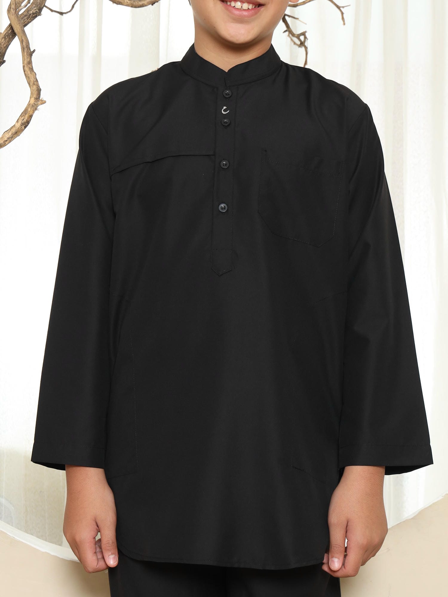 Setelan Koko Pakistan Anak PKA 10 Black foto 4